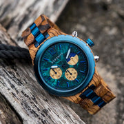 Military Style Wooden Watch for Men