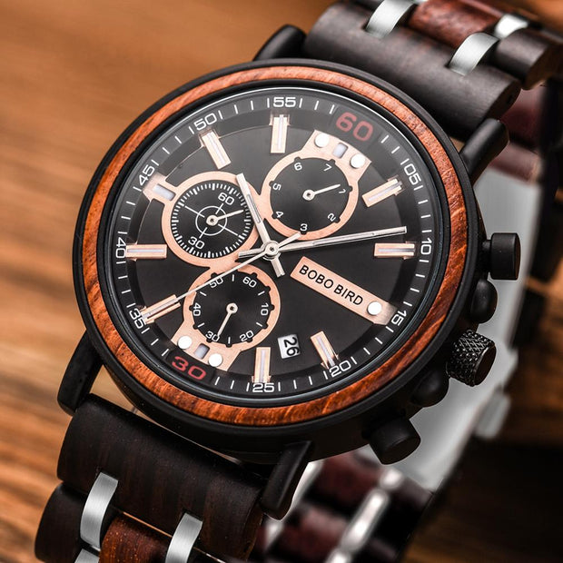 Wooden Men's Top Brand Military Luxury Watches
