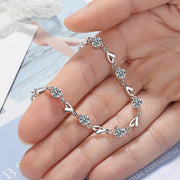 Exquisite Heart-Shaped Zircon Bracelets in 925 Sterling Silver
