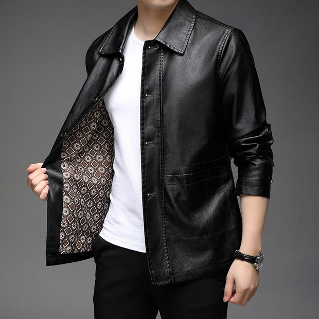 Designer Men's Leather Jacket - Top-Grade